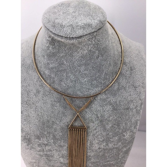 Iandry Fashion Matchstick Collar Necklace Gold Tone - Picture 3 of 10